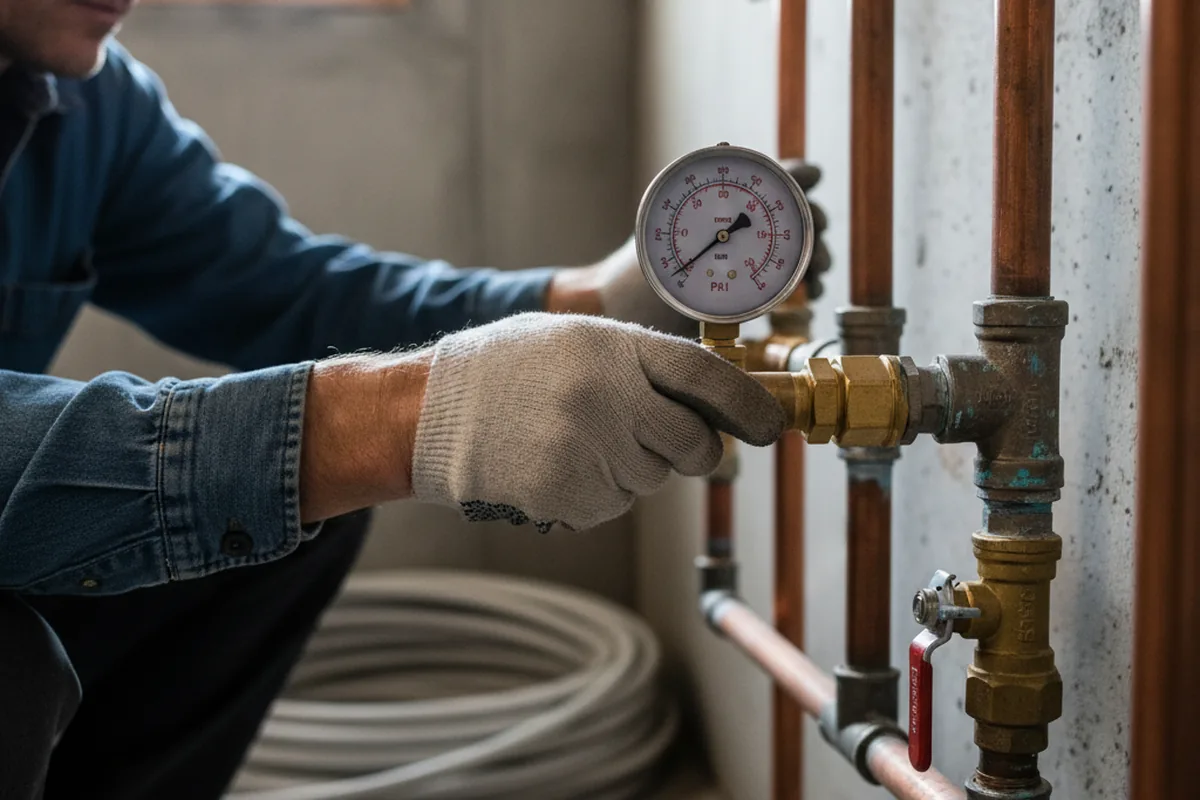 Pressure testing a repaired line during Water Line Repair in Waukegan